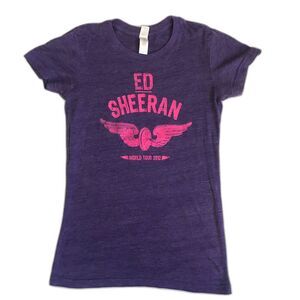 Ed Sheeran 2012 North American Tour Concert Shirt Purple Womens Small